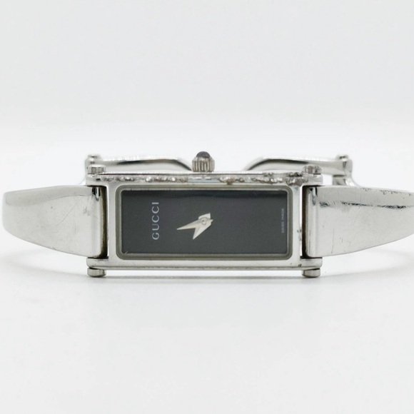 Gucci Silver and Black Rectangular Watch - Picture 2 of 8